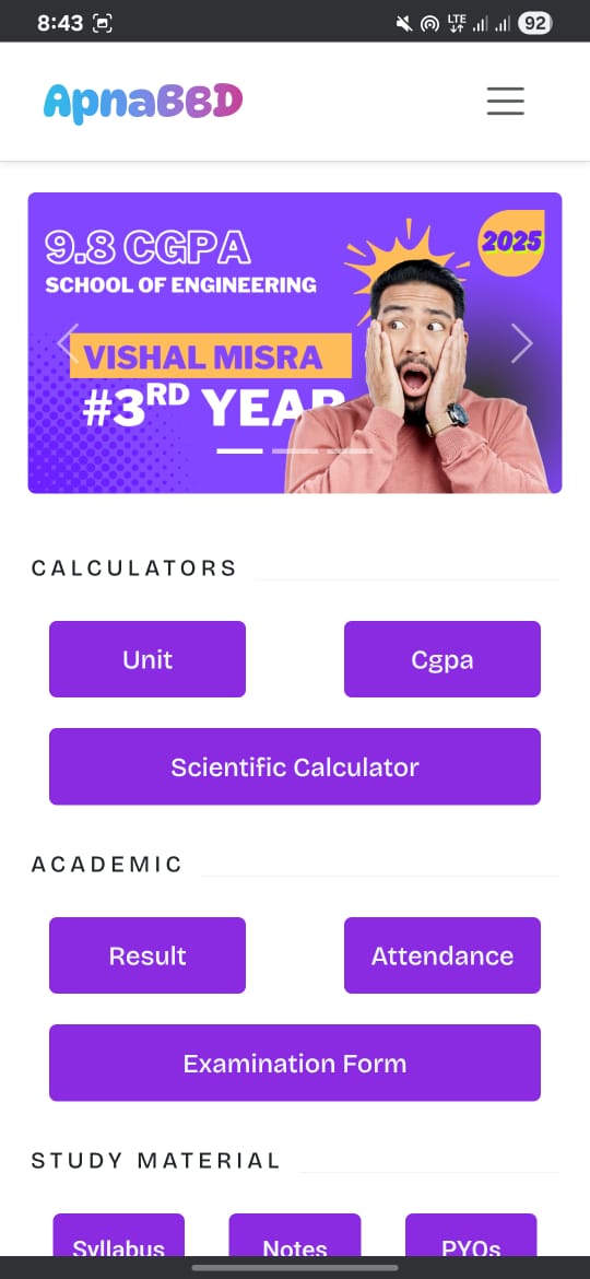 ApnaBBD App Notes Section